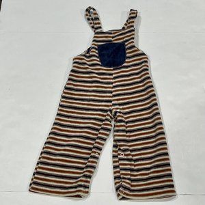 Vintage Me ‘N You S Schwab Co Baby Velour One Piece Striped Overalls 18 Months